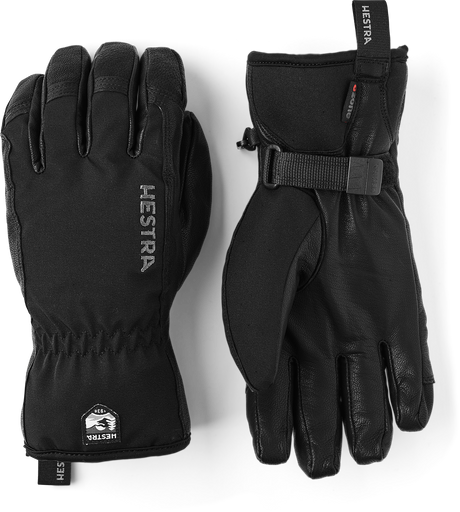Hestra Army Leather Soft Shell Short 5-finger Skihandsker Herre - Black - Black