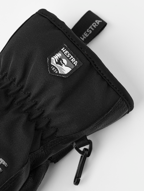 Hestra Army Leather Soft Shell Short 5-finger Skihandsker Herre - Black -