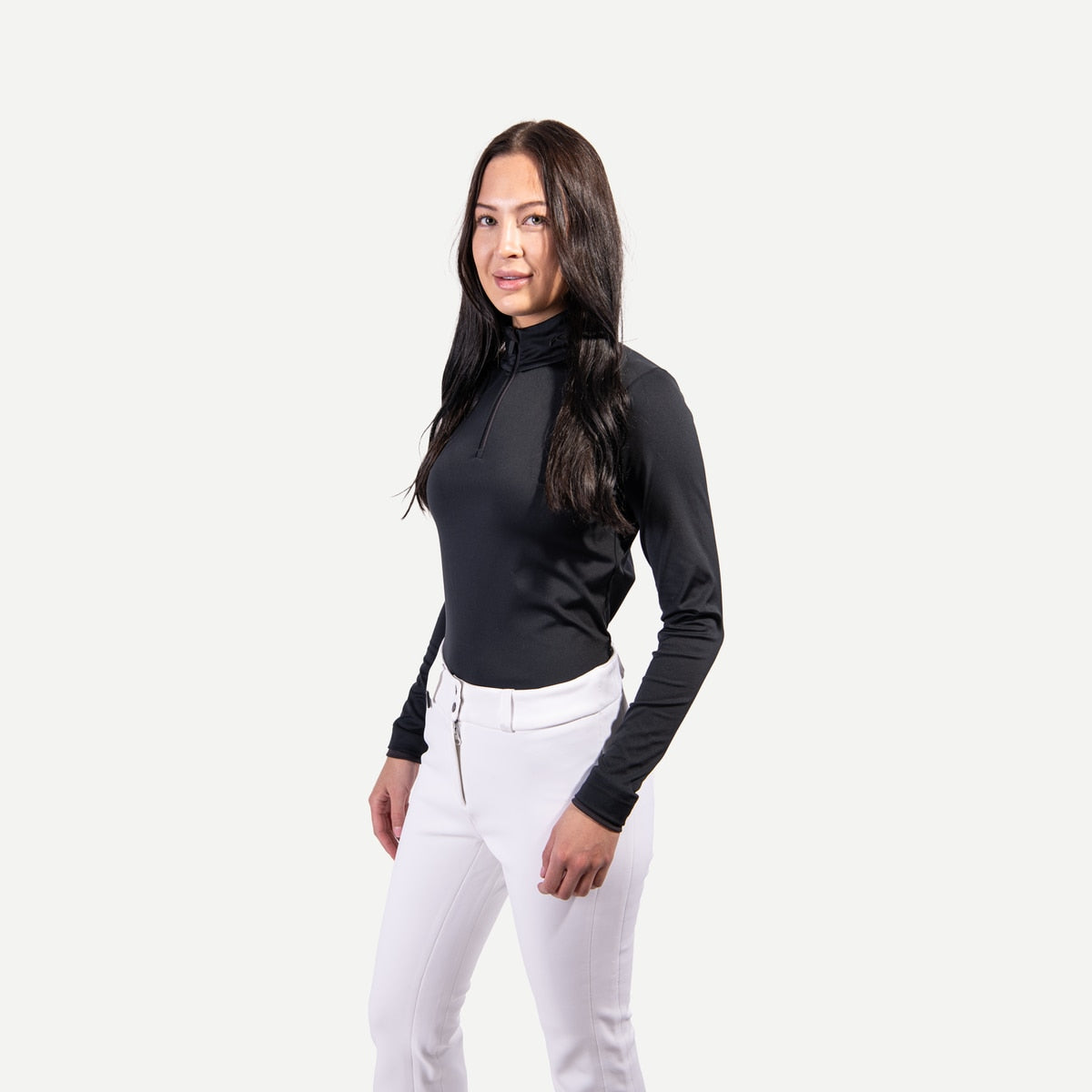 Kjus Feel Women's Feel Midlayer Half-Zip Skiundertrøje Dame - Black Melange -