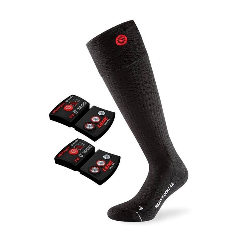 Lenz Heat Socks 4.0 Varmesokker med batterier - Black Red