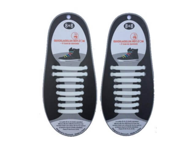 Nordic Laces Silikone Snørebånd - Hvid -