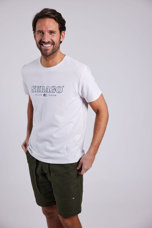 Sebago Performance Tee T-shirt Herre - White - White