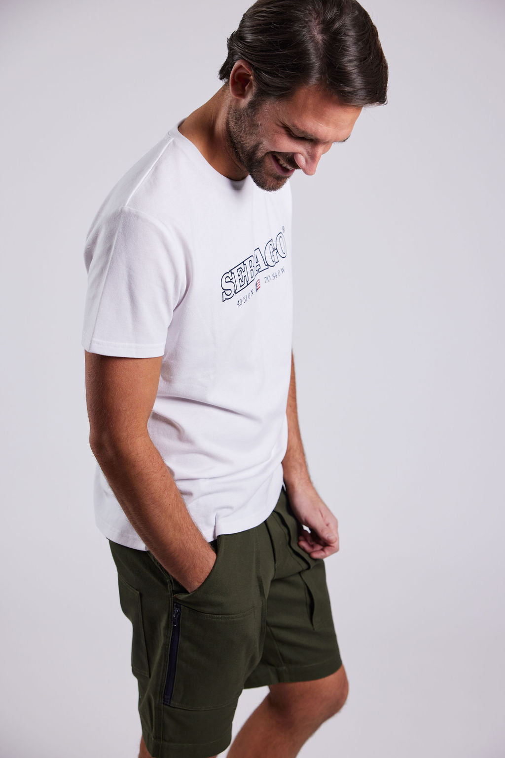 Sebago Performance Tee T-shirt Herre - White -