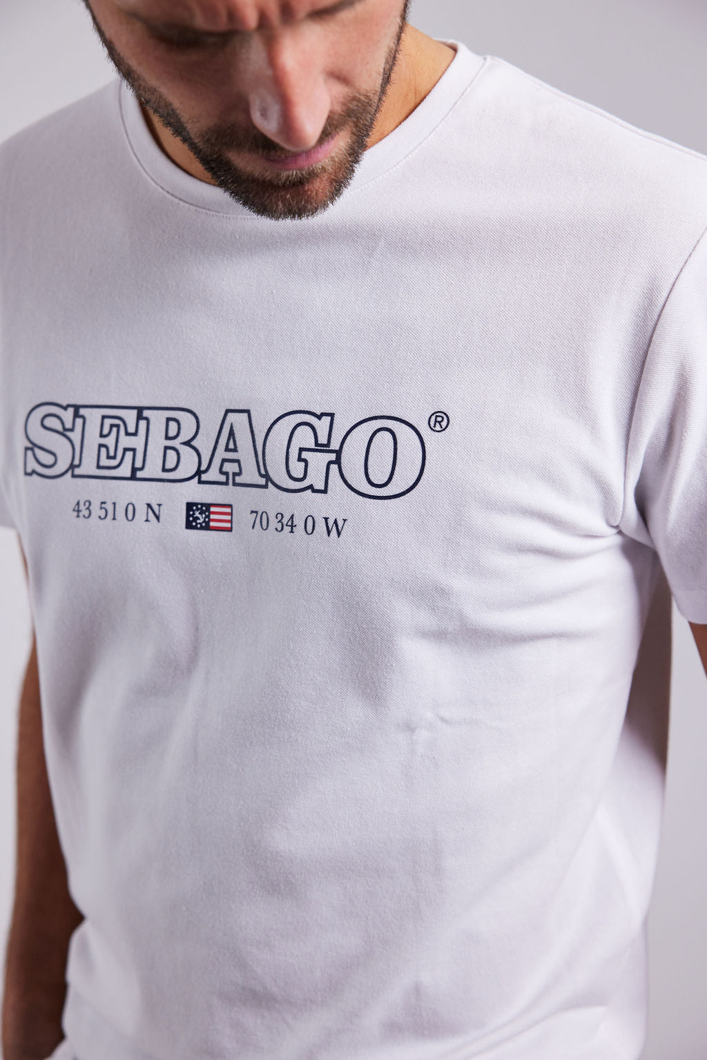 Sebago Performance Tee T-shirt Herre - White -