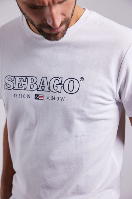 Sebago Performance Tee T-shirt Herre - White -