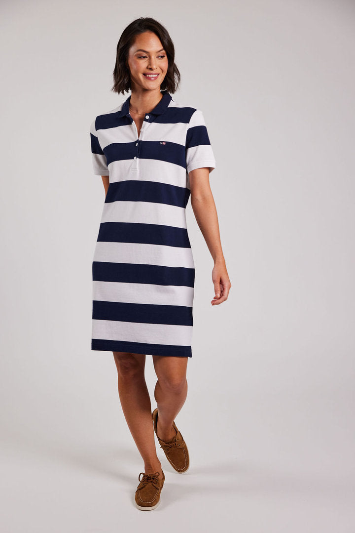 Sebago Pique Dress - Navy White