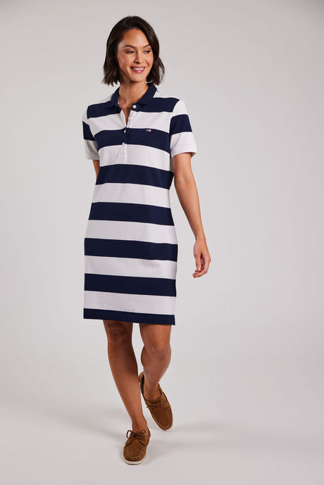 Sebago Pique Dress - Navy White