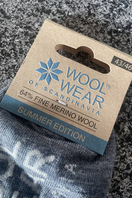 Woolwear Footies Summer Edition Ankelsokker Dame Herre - Koksgrå -