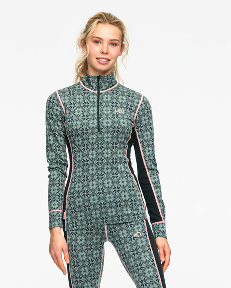 Kari Traa Rose Half Zip Skiundertrøje Dame - Murk Green - Murk Green