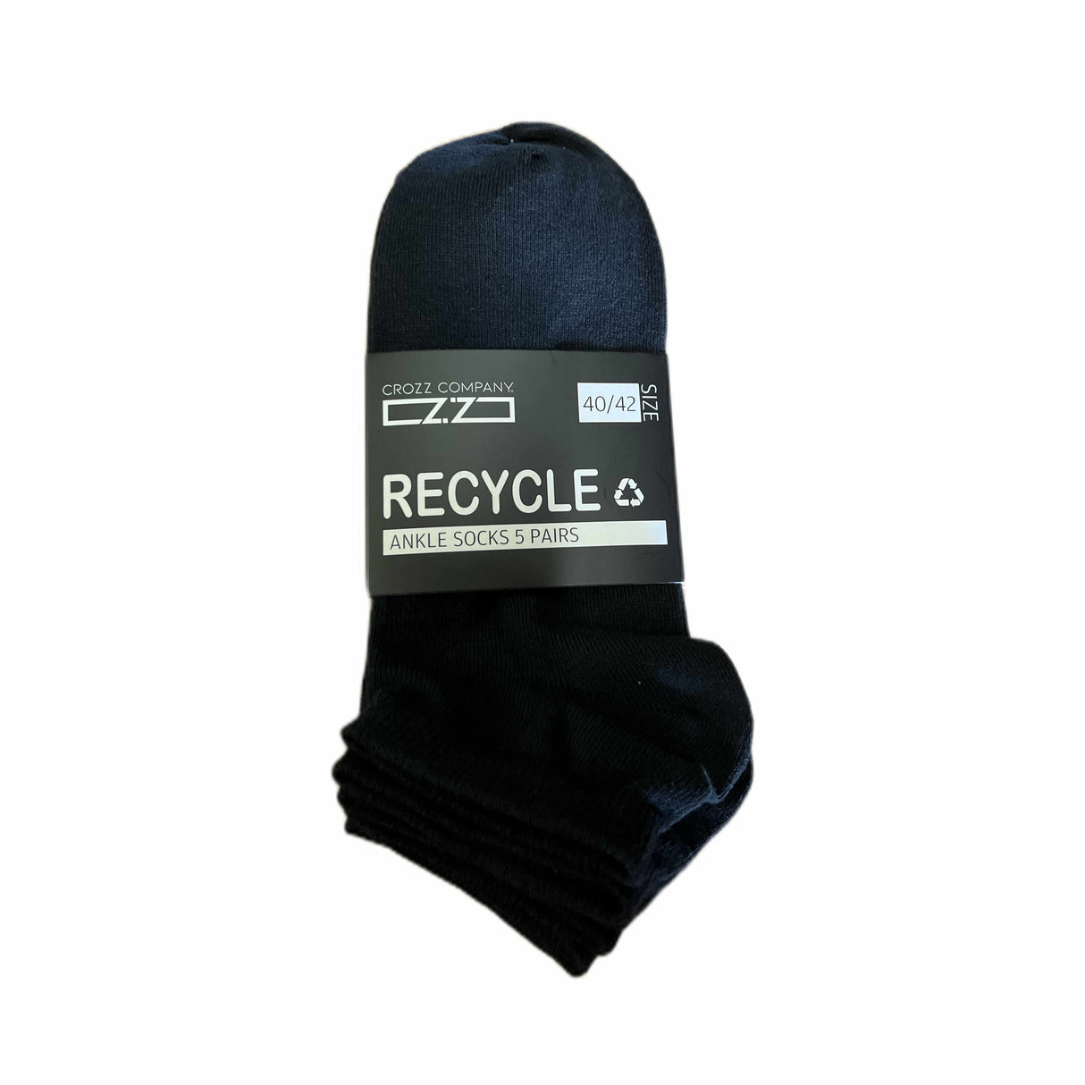 Crozz Company Recycle Ankelsokker Dame Herre 5-par - Sort
