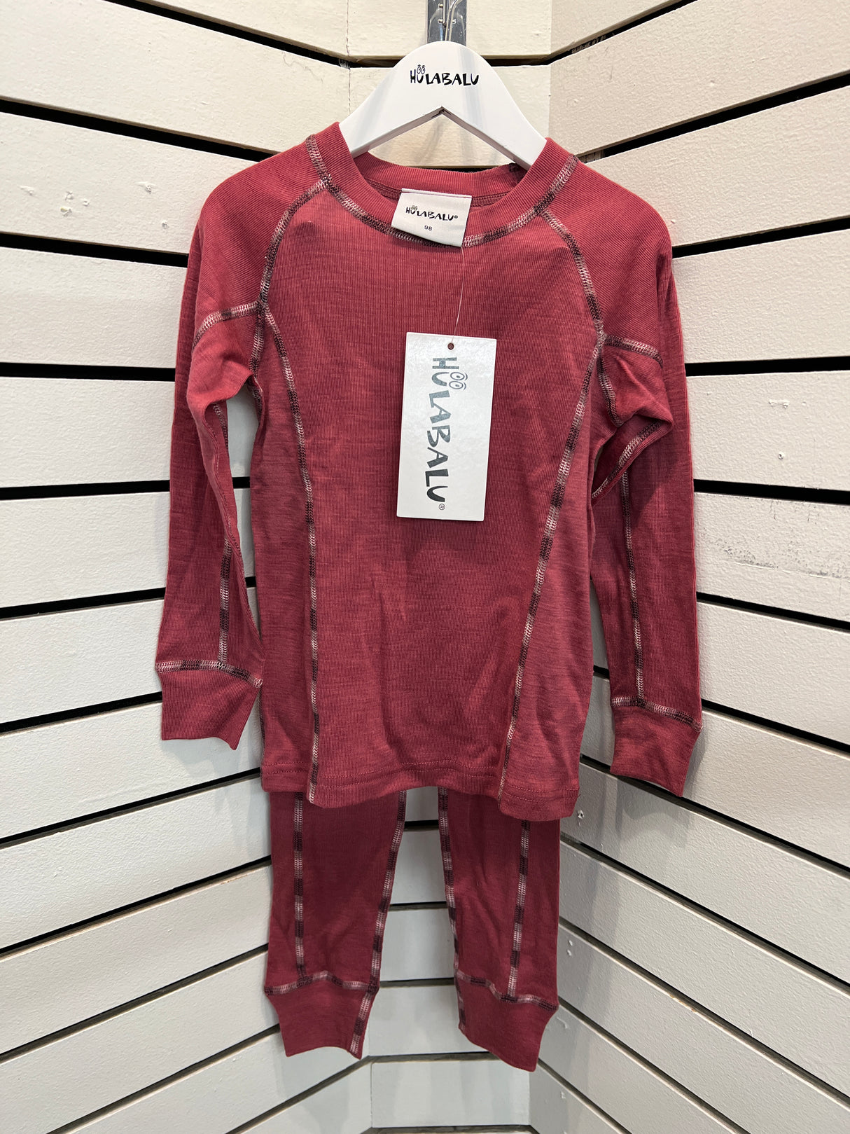 Hulabalu Stars Skiundertøj Børn - Dark Coral -