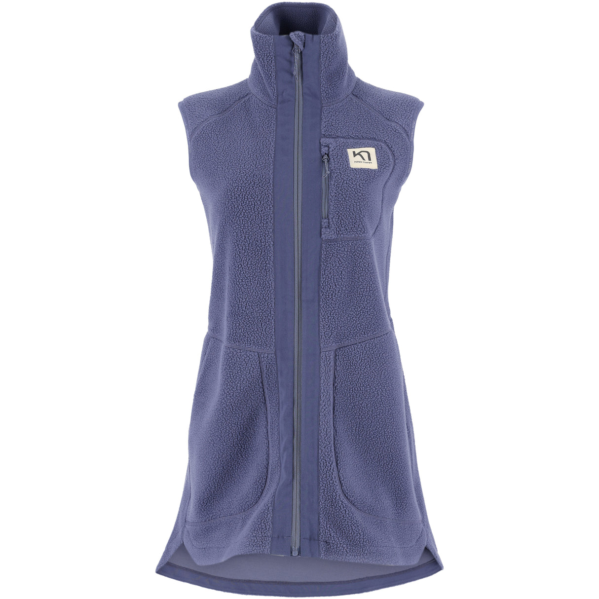 Kari Traa Sanne Pile Vest Long - Moon Blue