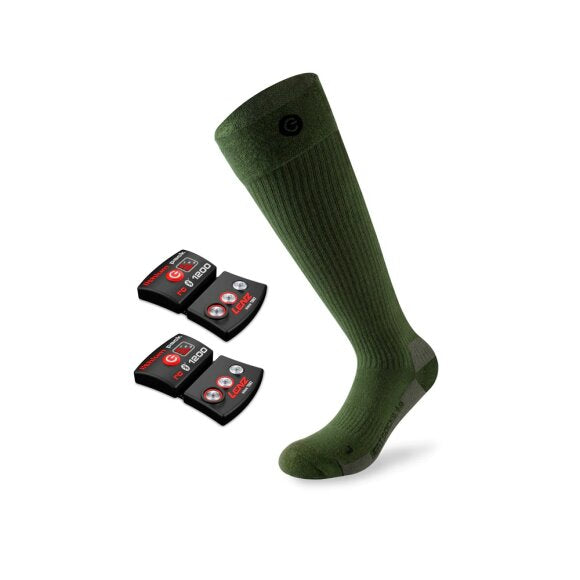 Lenz Heat Socks 4.0 Varmesokker med batterier - Green