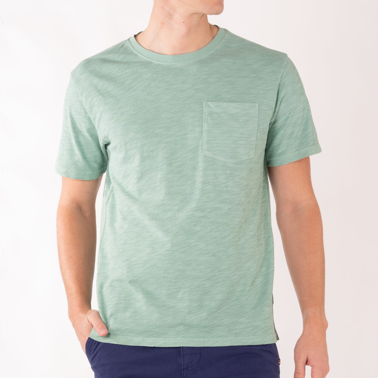 Sebago Outwashed Pocket Tee T-Shirt Herre - Mint - Mint