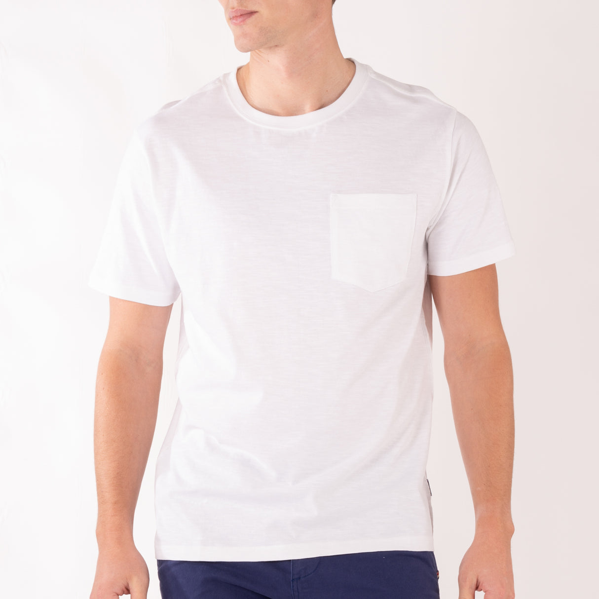 Sebago Outwashed Pocket Tee T-Shirt Herre - White - White
