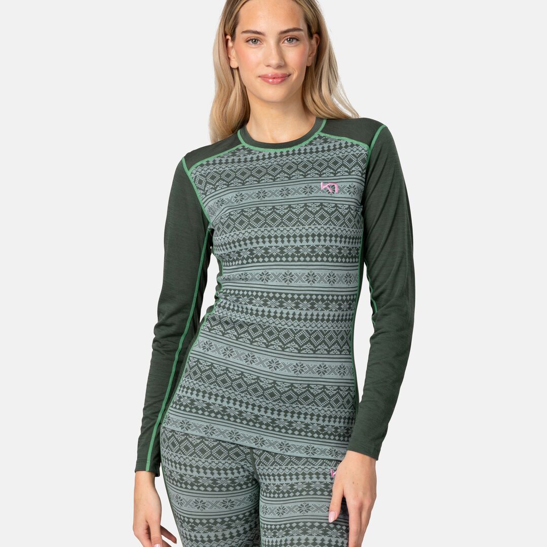 Kari Traa Mina Long Sleeve Skiundertrøje Dame - Thyme Green - Thyme Green