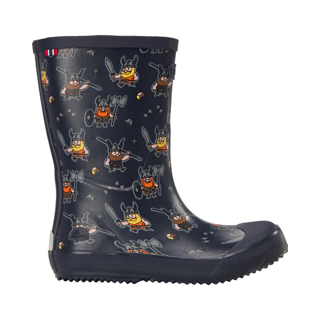 Viking Indie Print Gummistøvler Børn - Navy/Orange -