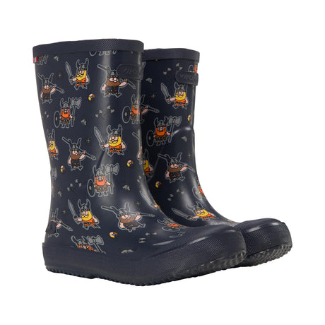 Viking Indie Print Gummistøvler Børn - Navy/Orange -