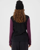 Mons Royale Yotei Merino Long Sleeve Skiundertrøje Dame – Jasper / Fig / Black - - 100022-1171-1028-102