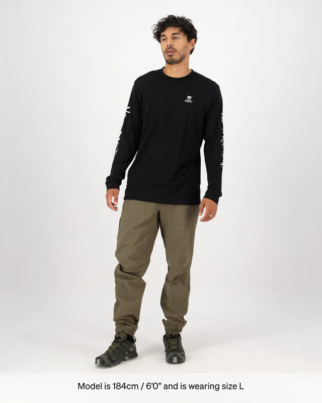 Mons Royale Icon Merino Classic Long Sleeve T-Shirt Herre - Black -