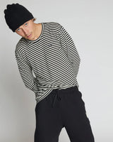Mons Royale Icon Merino Classic Long Sleeve T-Shirt Herre - Stripe -