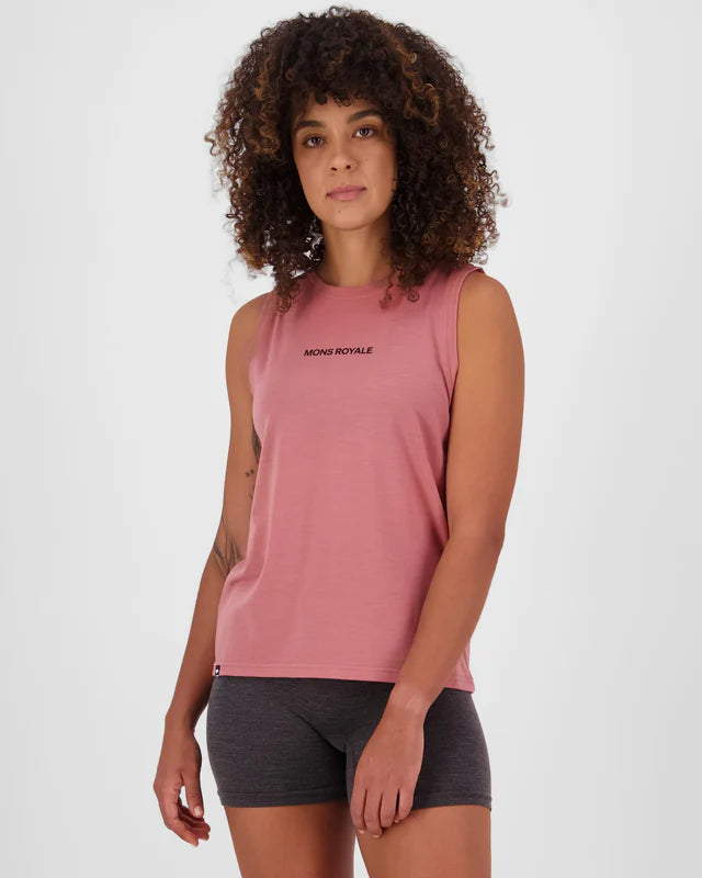 Mons Royale Icon Merino Tank Top Dame - Canyon Rose - Canyon Rose