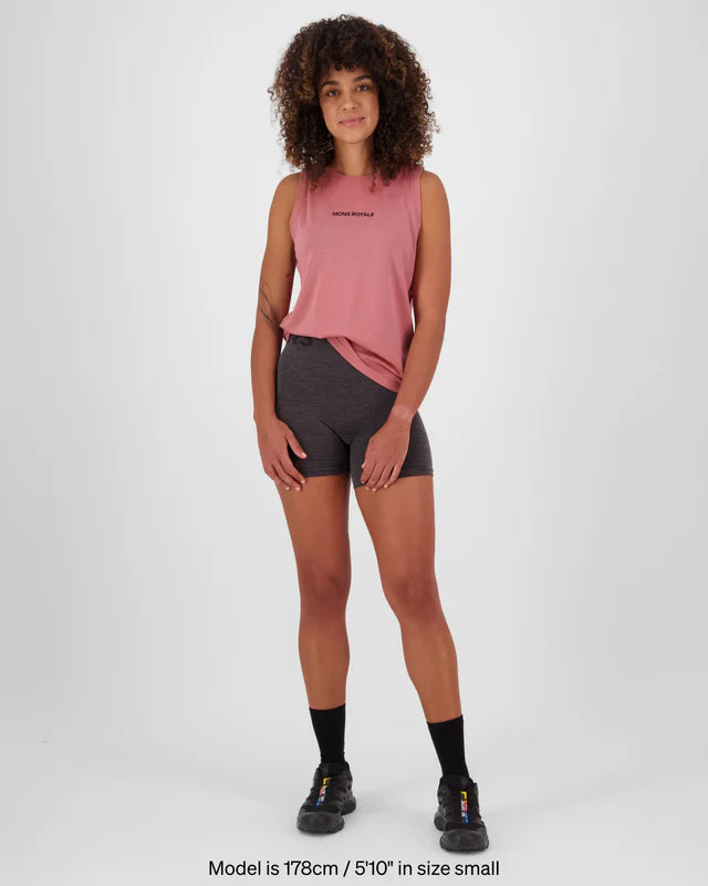 Mons Royale Icon Merino Tank Top Dame - Canyon Rose -