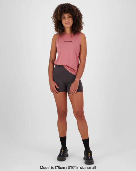 Mons Royale Icon Merino Tank Top Dame - Canyon Rose -