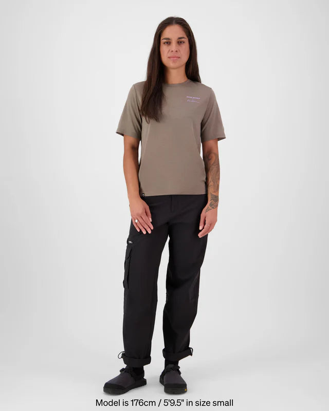 Mons Royale Icon Merino T-Shirt Dame - Walnut -
