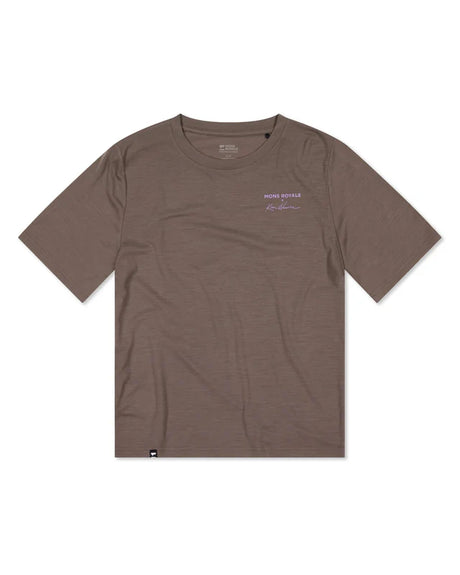 Mons Royale Icon Merino T-Shirt Dame - Walnut -