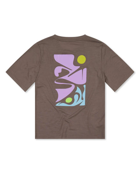 Mons Royale Icon Merino T-Shirt Dame - Walnut -