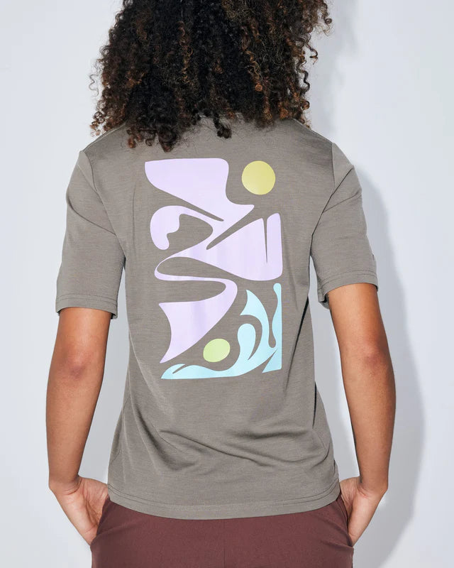 Mons Royale Icon Merino T-Shirt Dame - Walnut - Walnut