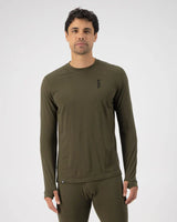 Mons Royale Cascade Merino Base Layer Long Sleeve Skiundertøj Sæt Herre - Dark Olive