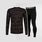 Mons Royale Cascade Merino Base Layer Long Sleeve & Legging Skiundertøj Sæt Herre - Signal Lost Cedar / Black