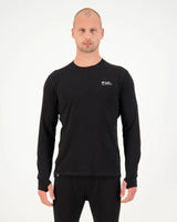 Mons Royale Cascade Merino Base Layer Long Sleeve Skiundertrøje Herre - Black - Black