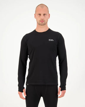 Mons Royale Cascade Merino Base Layer Long Sleeve Skiundertrøje Herre - Black - Black