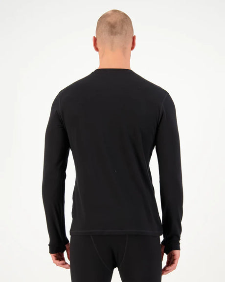 Mons Royale Cascade Merino Base Layer Long Sleeve Skiundertrøje Herre - Black -