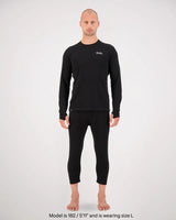 Mons Royale Cascade Merino Base Layer Long Sleeve Skiundertrøje Herre - Black -