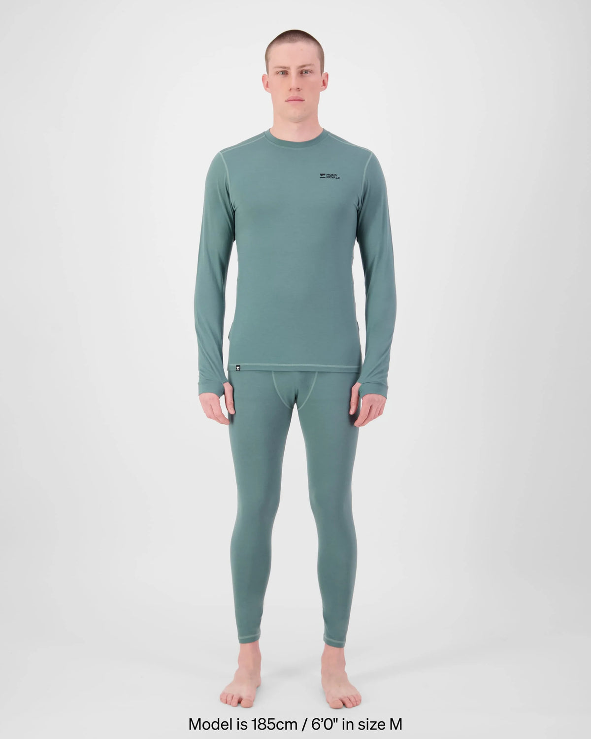 Mons Royale Cascade Merino Base Layer Long Sleeve Skiundertrøje Herre - Burnt Sage
