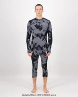 Mons Royale Cascade Merino Base Layer Long Sleeve Skiundertrøje Herre - Mtn Pixel Grey -