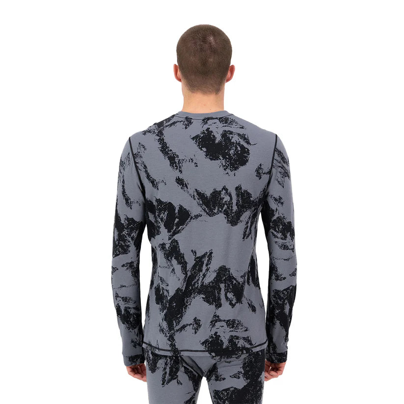Mons Royale Cascade Merino Base Layer Long Sleeve Skiundertrøje Herre - Mtn Pixel Grey -