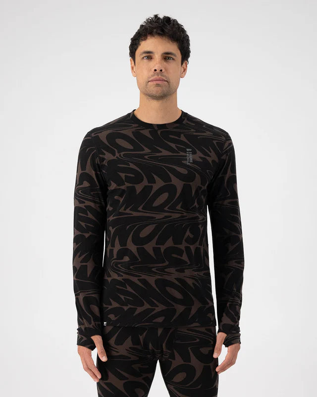 Mons Royale Cascade Merino Base Layer Long Sleeve Skiundertrøje Herre - Signal Lost Cedar - Signal Lost Cedar