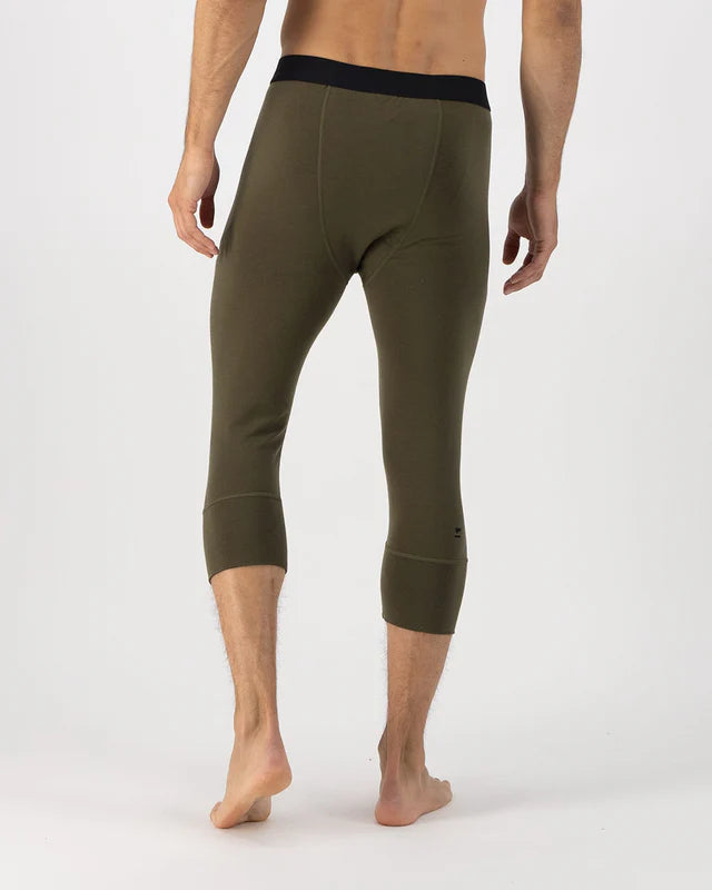 Mons Royale Cascade Merino Base Layer Long Sleeve Skiundertøj Sæt Herre - Dark Olive