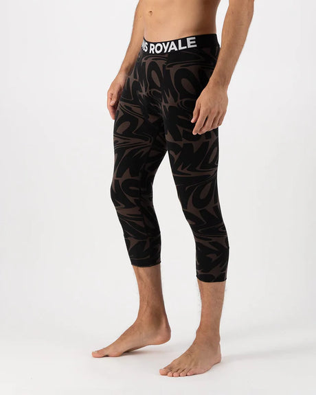 Mons Royale Cascade Merino Base Layer 3/4 Legging Skiunderbukser Herre - Signal Lost Cedar