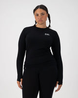 Mons Royale Cascade Merino Base Layer Long Sleeve Skiundertrøje Dame – Black - - 100503-1171-001-001