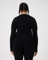 Mons Royale Cascade Merino Base Layer Long Sleeve Skiundertrøje Dame – Black - - 100503-1171-001-002