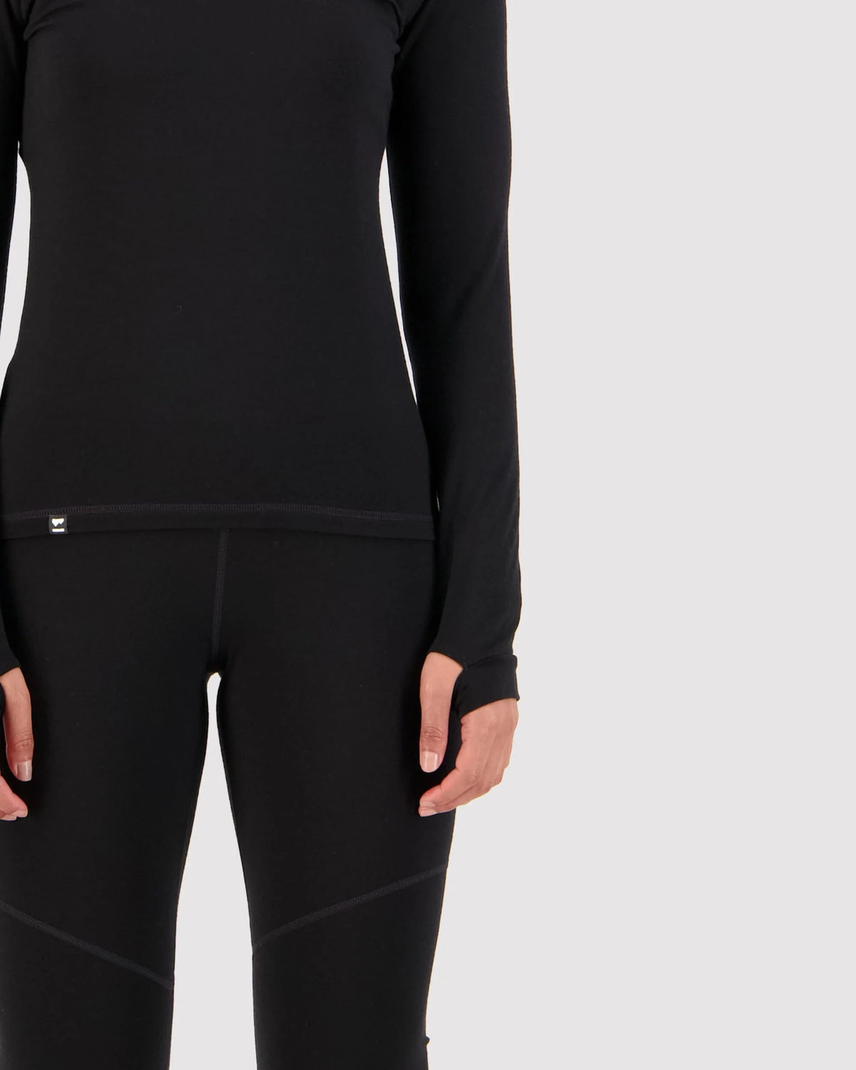 Mons Royale Cascade Merino Base Layer Long Sleeve Skiundertrøje Dame – Black - - 100503-1171-001-103