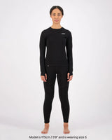 Mons Royale Cascade Merino Base Layer Long Sleeve Skiundertrøje Dame – Black - - 100503-1171-001-106