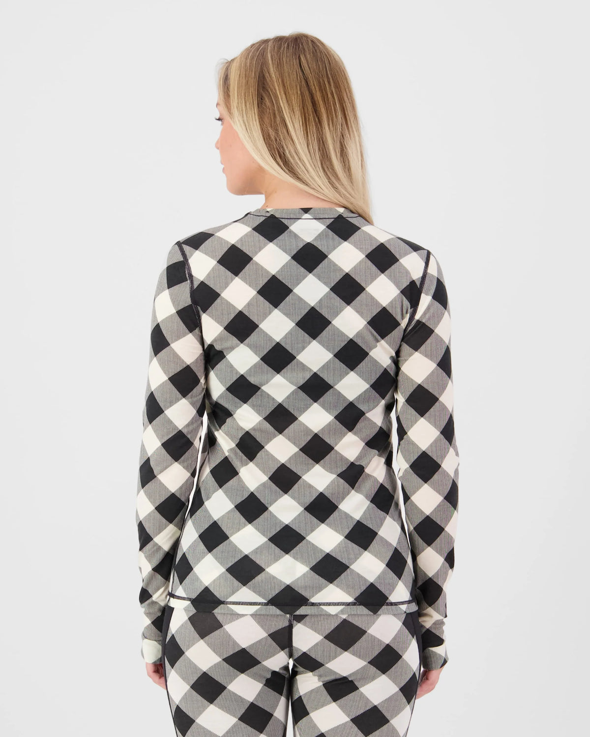 Mons Royale Cascade Merino Base Layer Long Sleeve Skiundertrøje Dame – Check