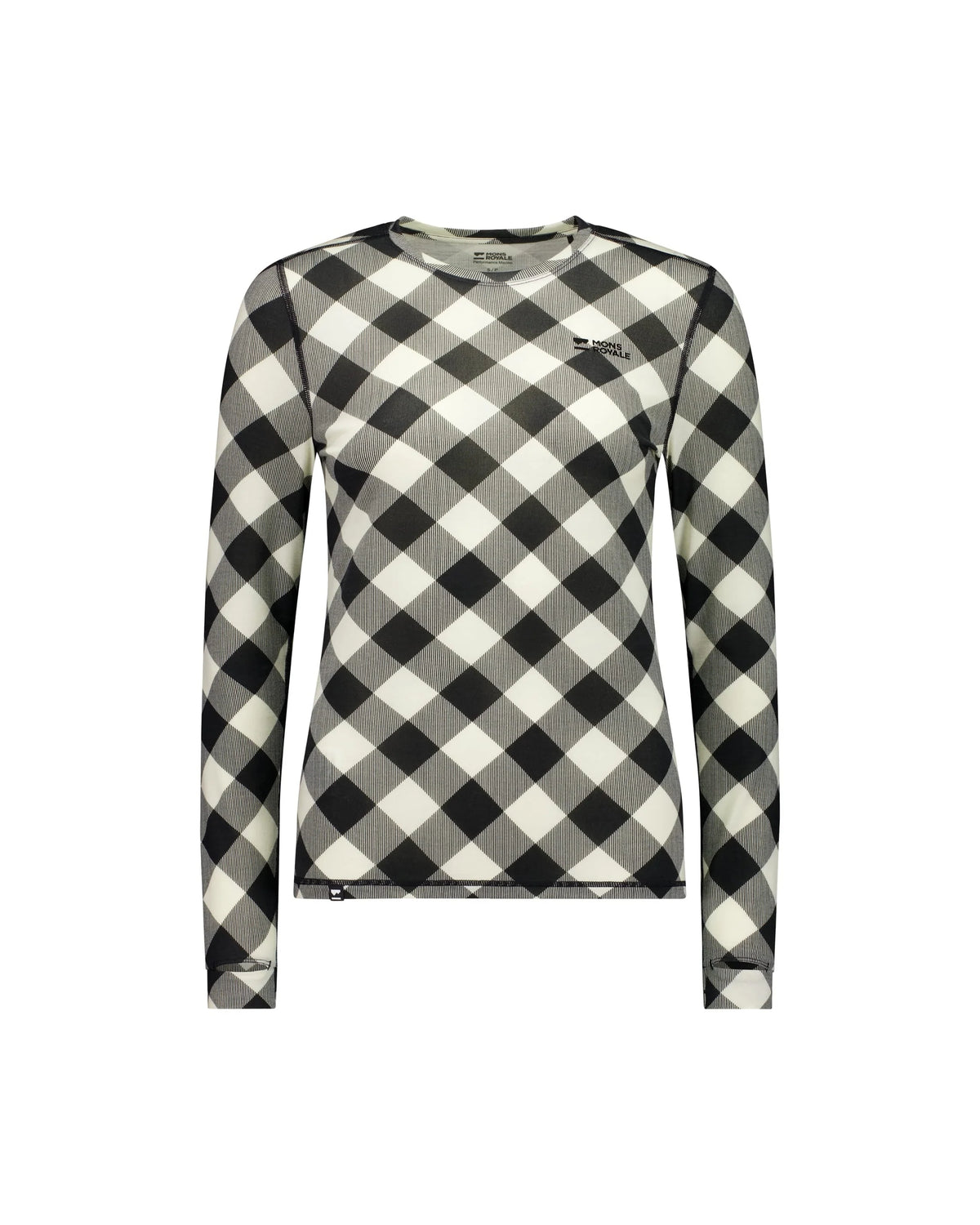 Mons Royale Cascade Merino Base Layer Long Sleeve Skiundertrøje Dame – Check